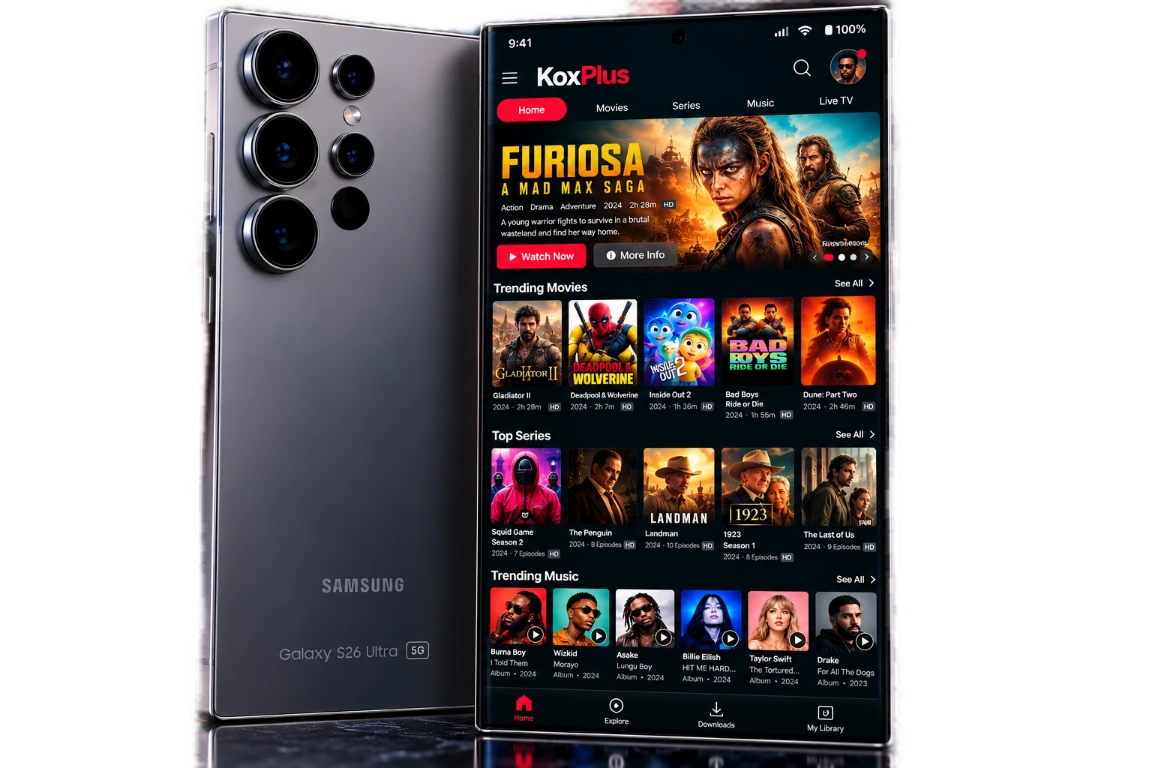KoxPlus shown on a Galaxy smartphone