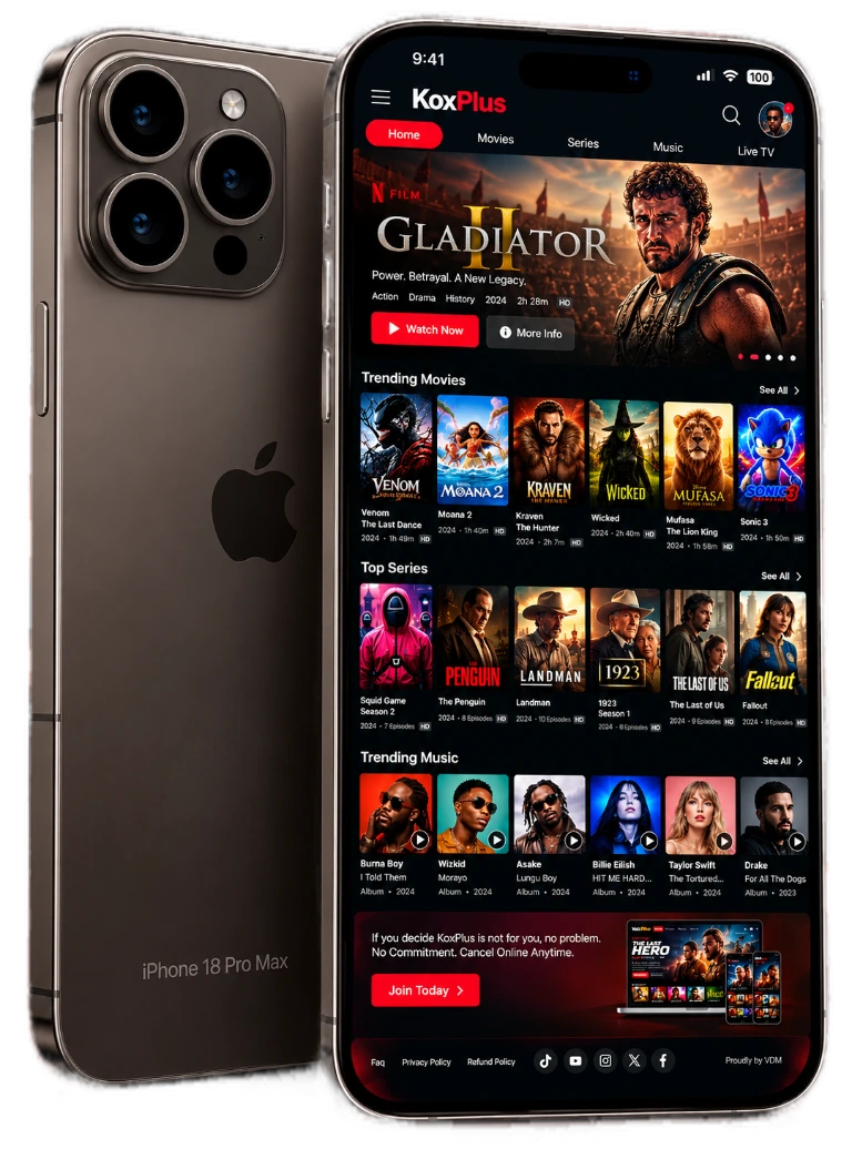 KoxPlus shown on an iPhone